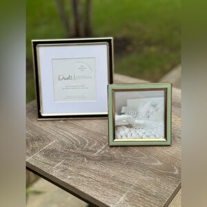 New ! Rachel Zoe 4x4" Green Photo Picture Frame Dwell Studio 6x6 gold frame